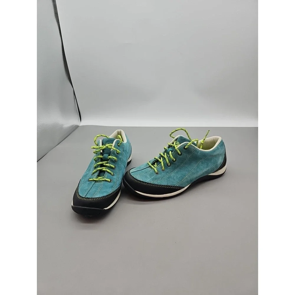 L.L. Bean Women's Suede Lace-up Sneakers Shoes Teal‎ Green Medium 7